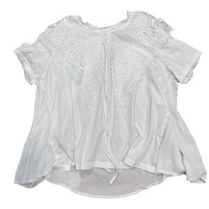 Zara White Embellished Asymmetrical Blouse